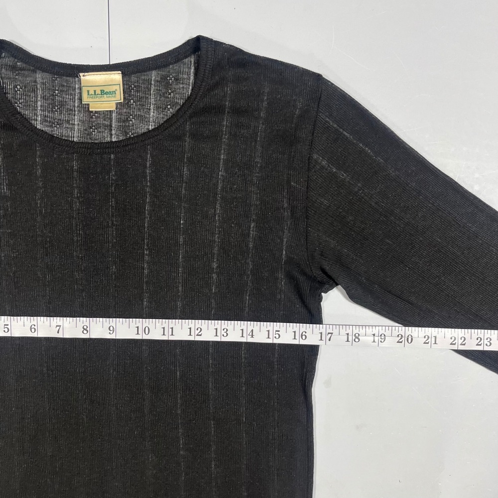 Vintage LL Bean Sheer Granola Indie Pointelle Knit Preppy Boho Top Womens Medium - Picture 5 of 9